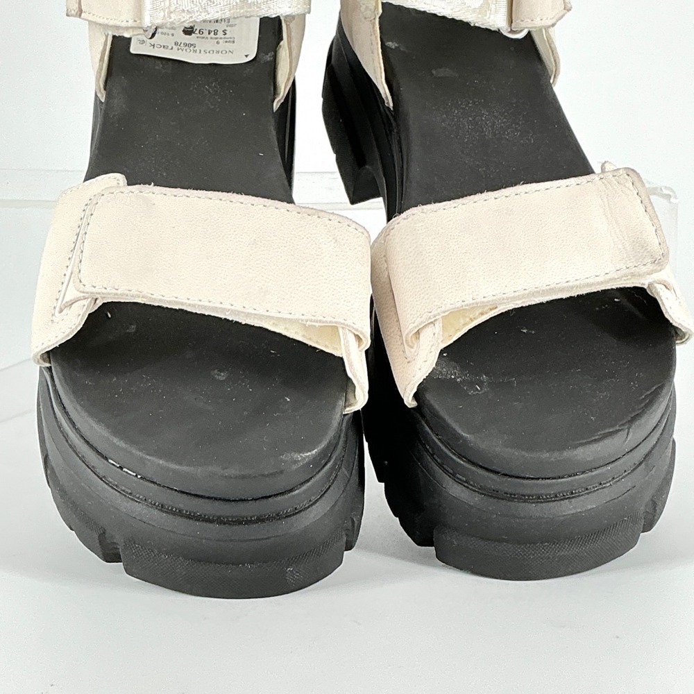 UGG Womens Size 9 Slide White Leather Chunky Lug Platform Sandal NEW Ashton $187 - Picture 6 of 15